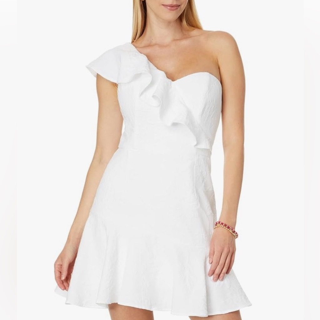 Lilly Pulitzer Elegant Arlana One-Shoulder White Romper Nwt